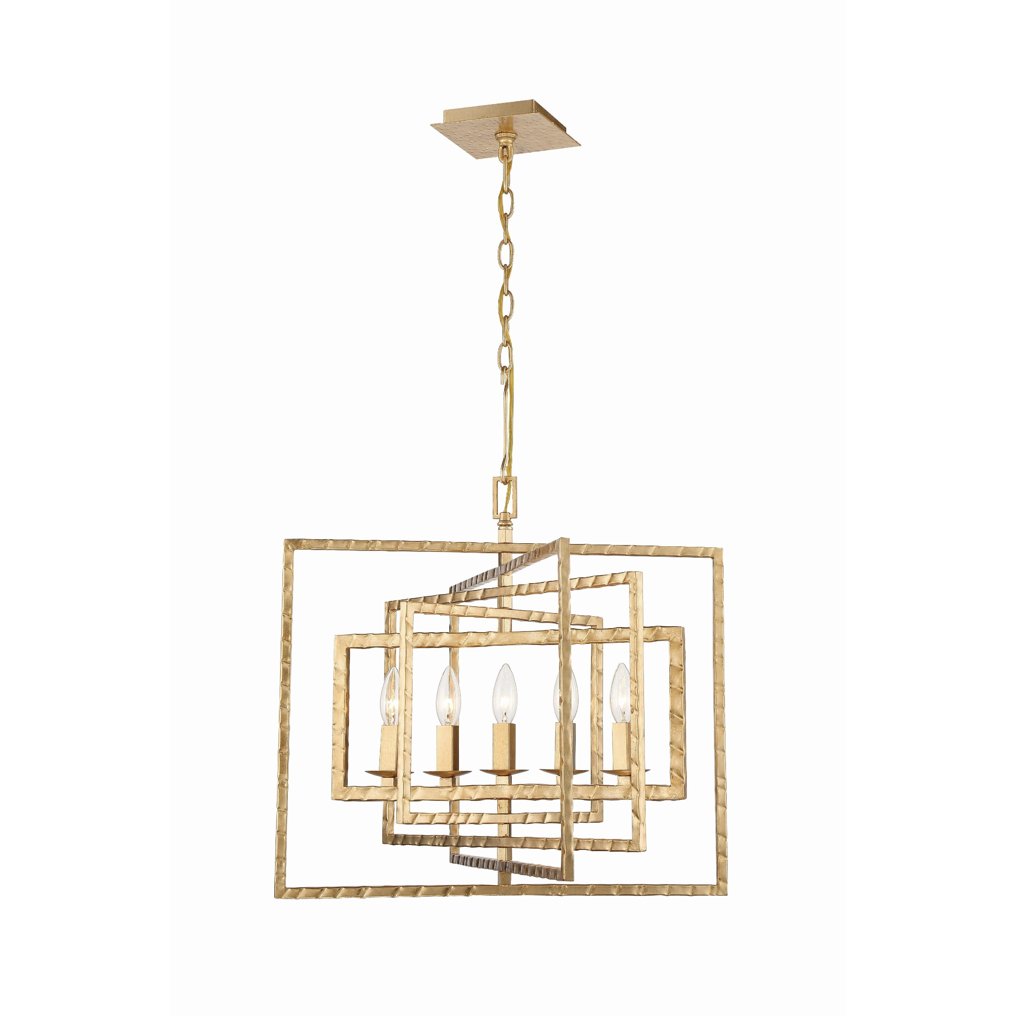 Crystorama Capri 336-GA – 24 Inch – 5 Light – Chandelier – Antique Gold – Damp Rated