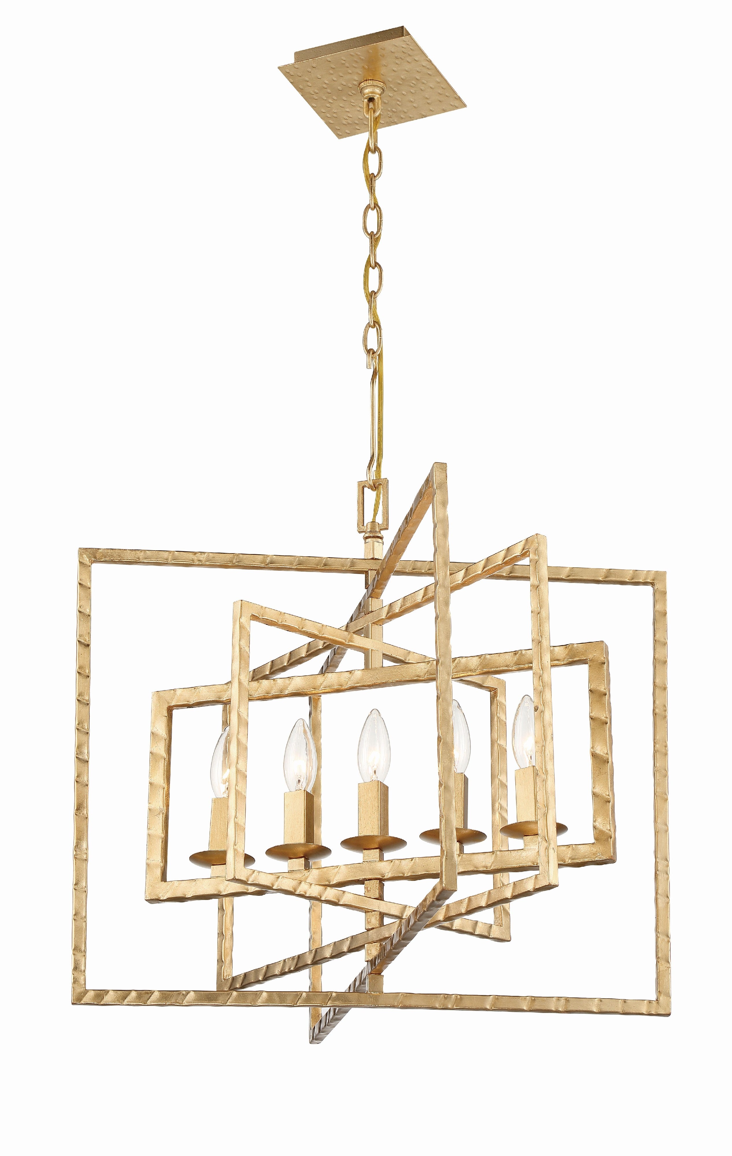 Crystorama Capri 336-GA – 24 Inch – 5 Light – Chandelier – Antique Gold – Damp Rated