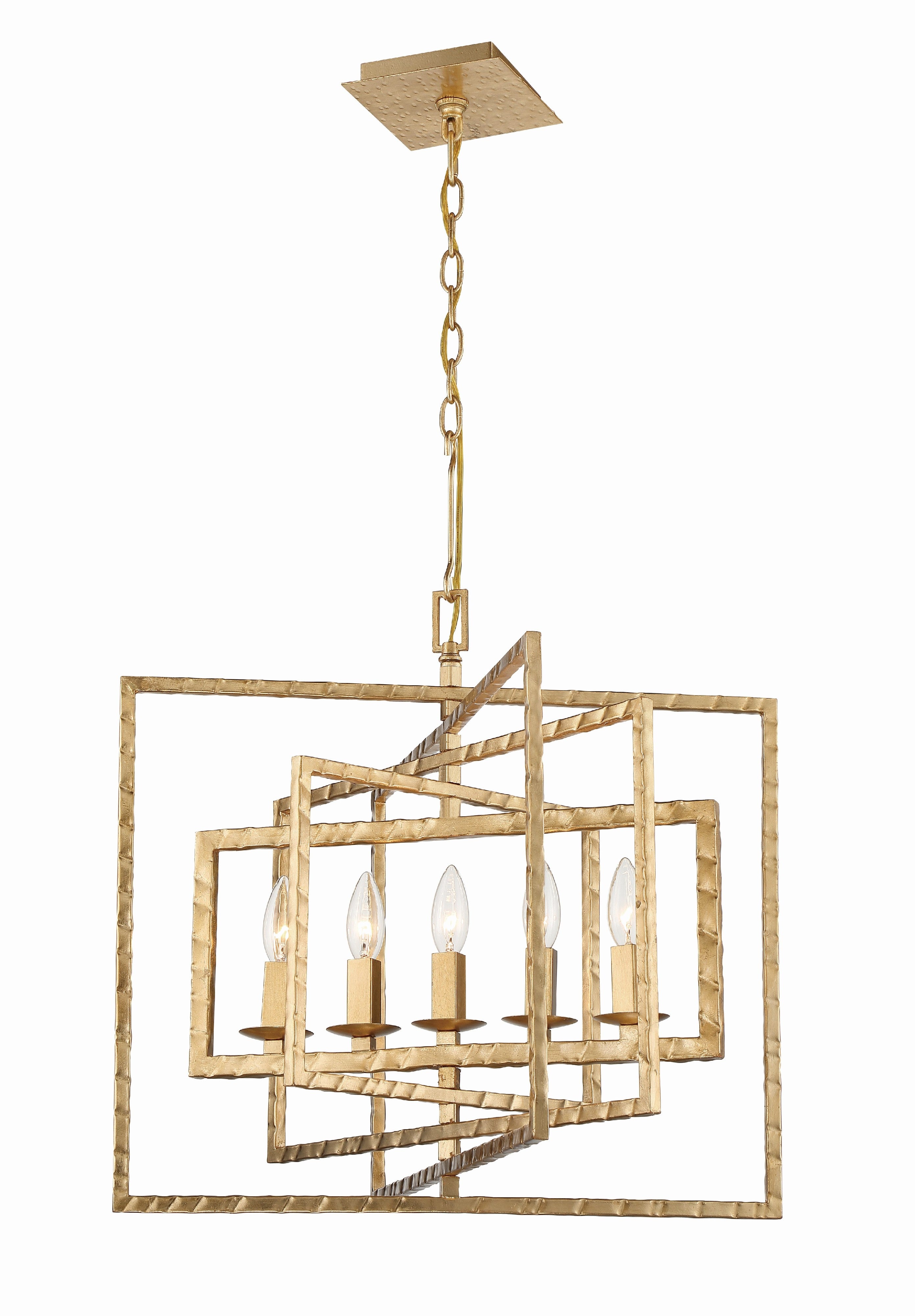 Crystorama Capri 336-GA – 24 Inch – 5 Light – Chandelier – Antique Gold – Damp Rated