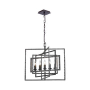 Crystorama Capri 336-RS – 24 Inch – 5 Light – Chandelier – Raw Steel – Damp Rated