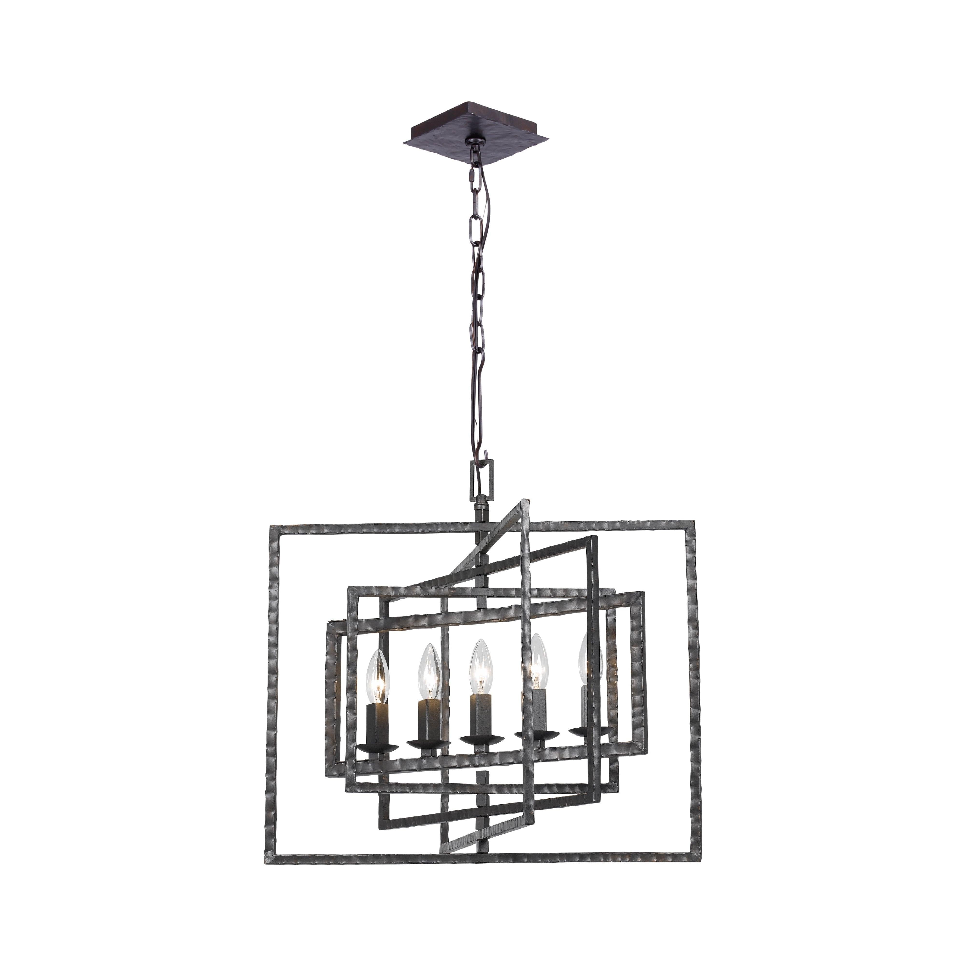 Crystorama Capri 336-RS – 24 Inch – 5 Light – Chandelier – Raw Steel – Damp Rated