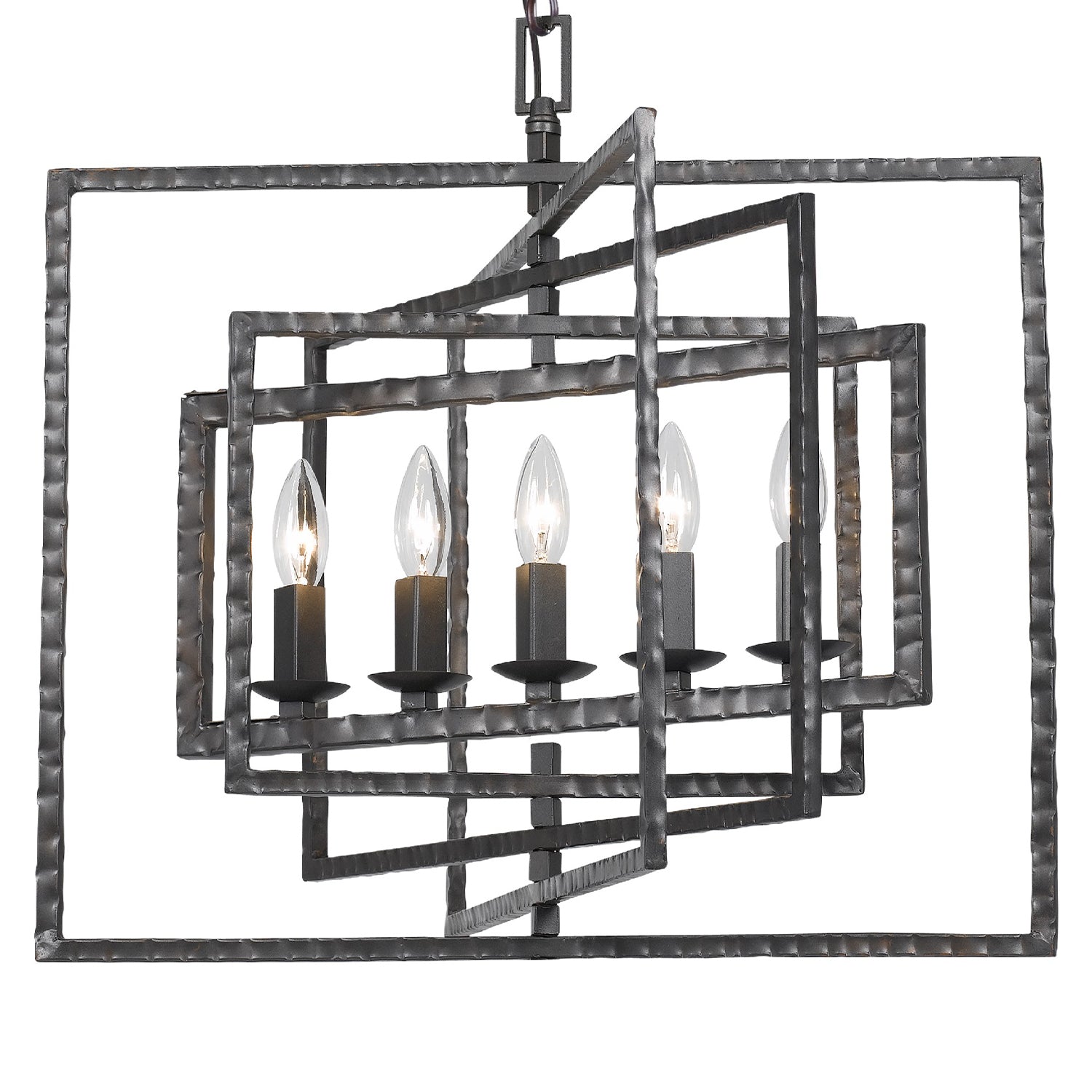 Crystorama Capri 336-RS – 24 Inch – 5 Light – Chandelier – Raw Steel – Damp Rated