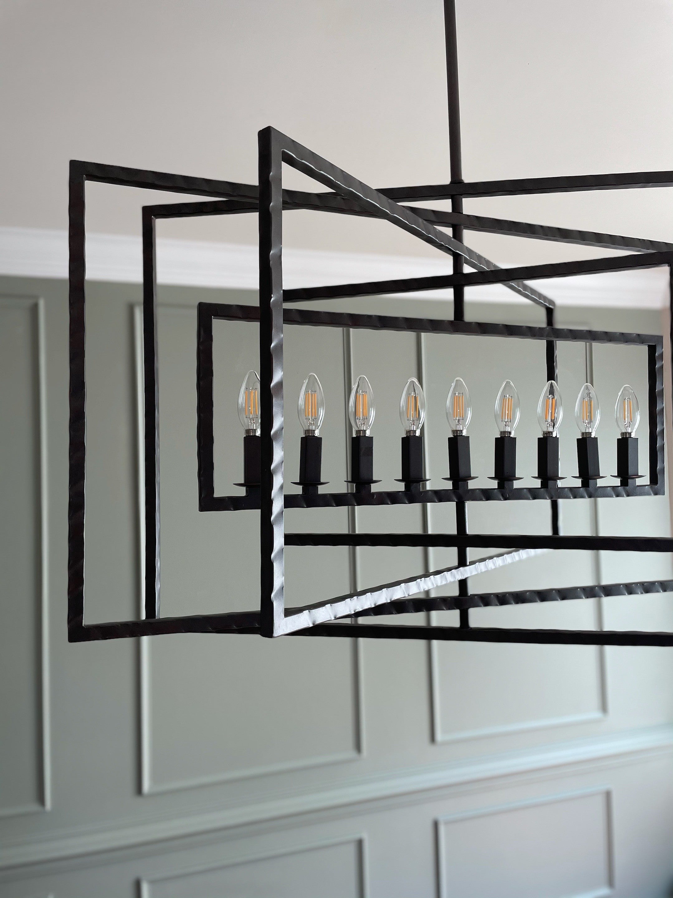 Crystorama Capri 337-RS – 39 Inch – 9 Light – Chandelier – Raw Steel – Damp Rated