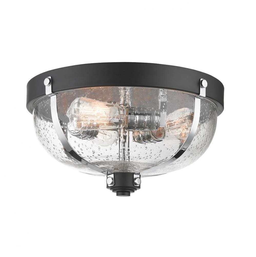 Z-Lite Lighting BLACK 337F3MB+CH Flush Mount - Chrome