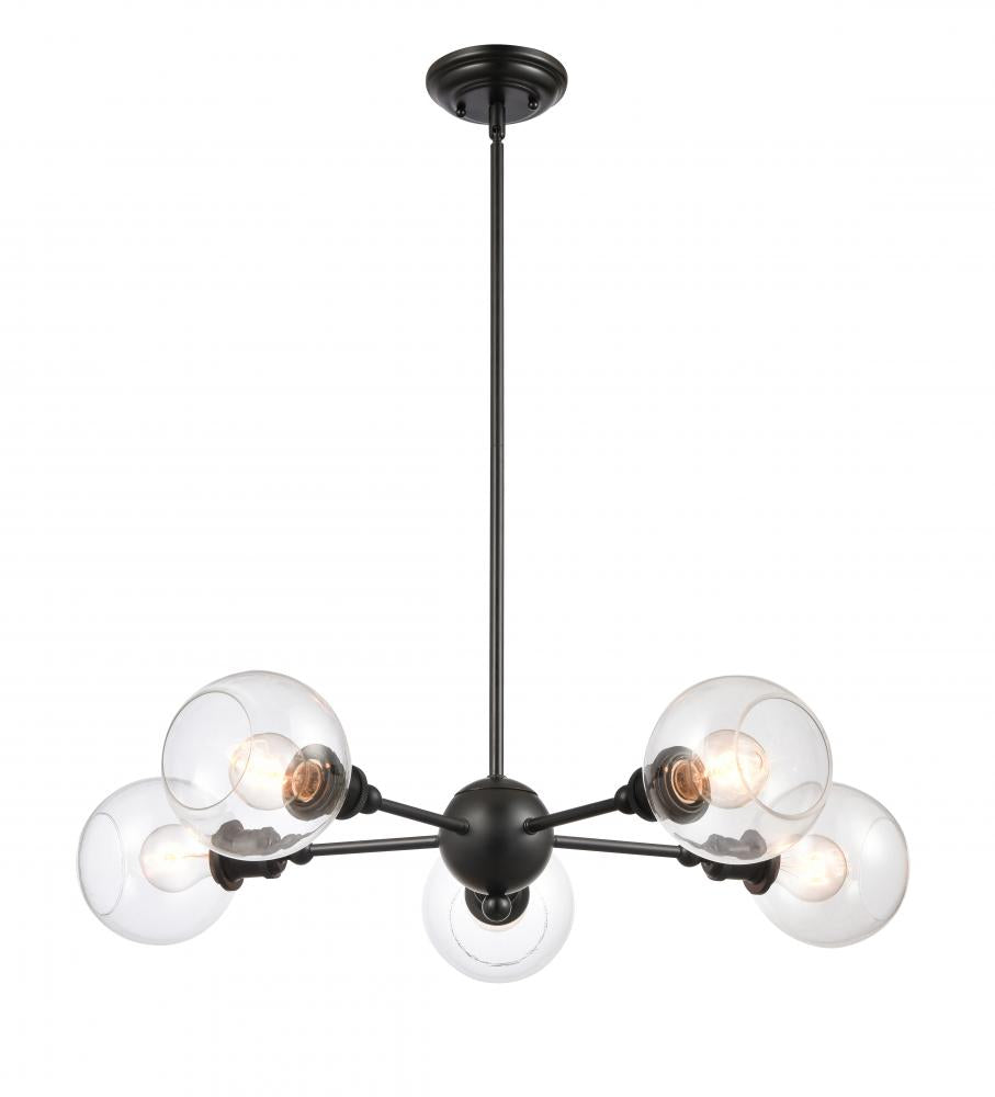 Innovations Lighting CONCORD 341-5CR-BK-G124-6 Chandelier Contemporary - Black