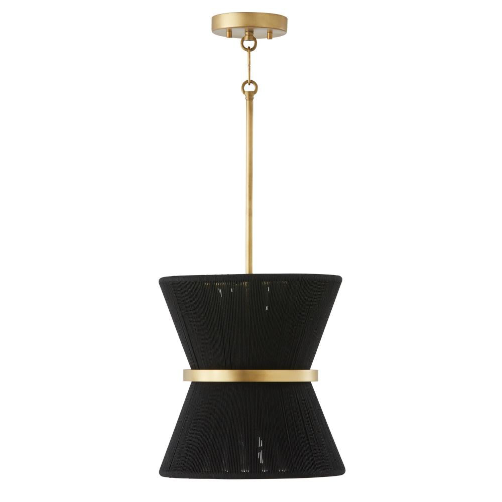 Capital Lighting CECILIA 341211KP Pendant Transitional - Black Rope And Patinaed Brass