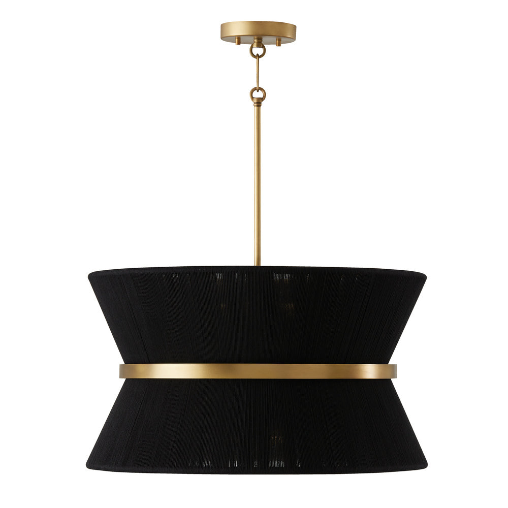 Capital Lighting CECILIA 341281KP Pendant Transitional - Black Rope And Patinaed Brass