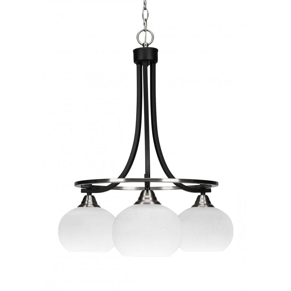 Toltec Company PARAMOUNT 3413-MBBN-212 Chandelier Art Glass - Black