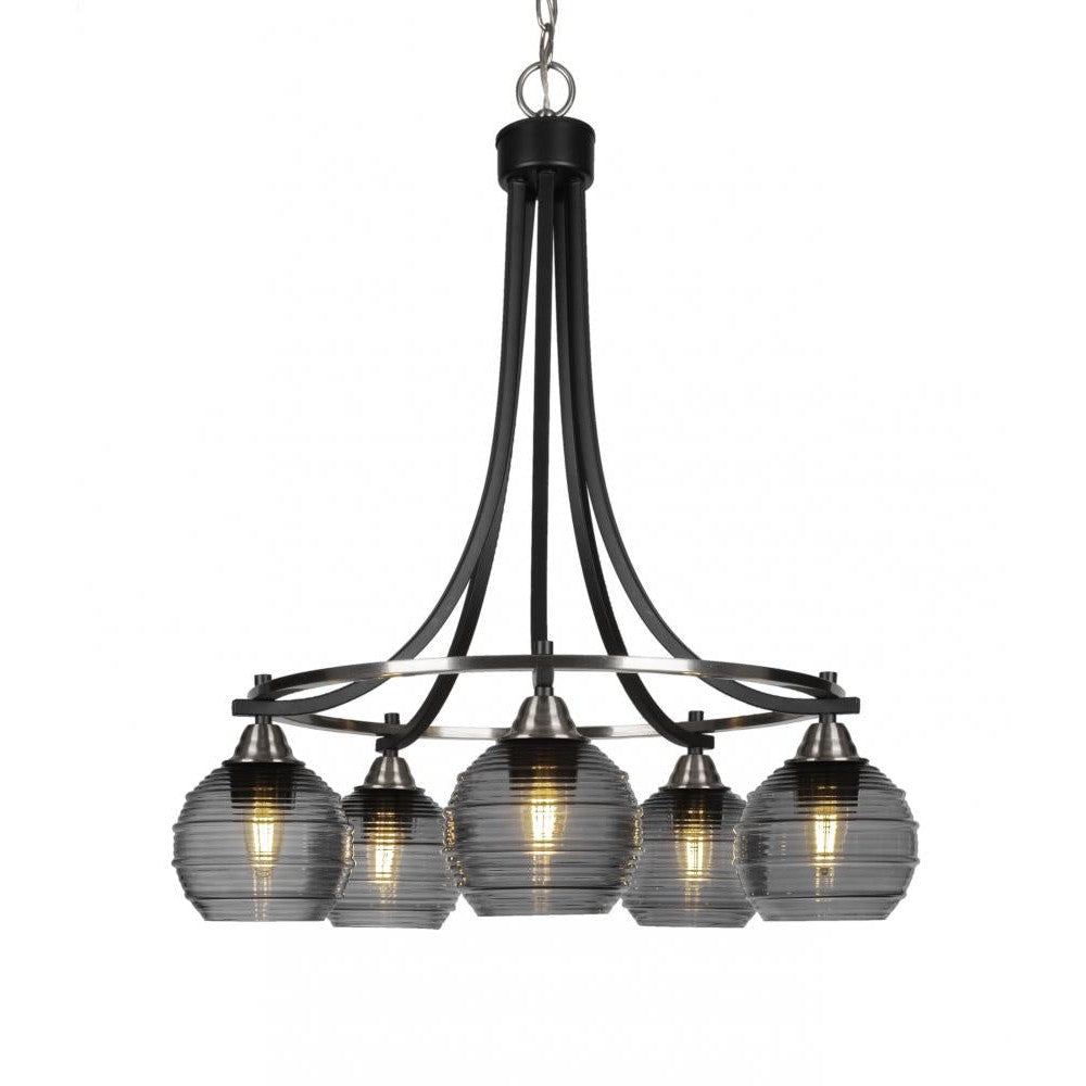 Toltec Company PARAMOUNT 3415-MBBN-5112 Chandelier Traditional - Black