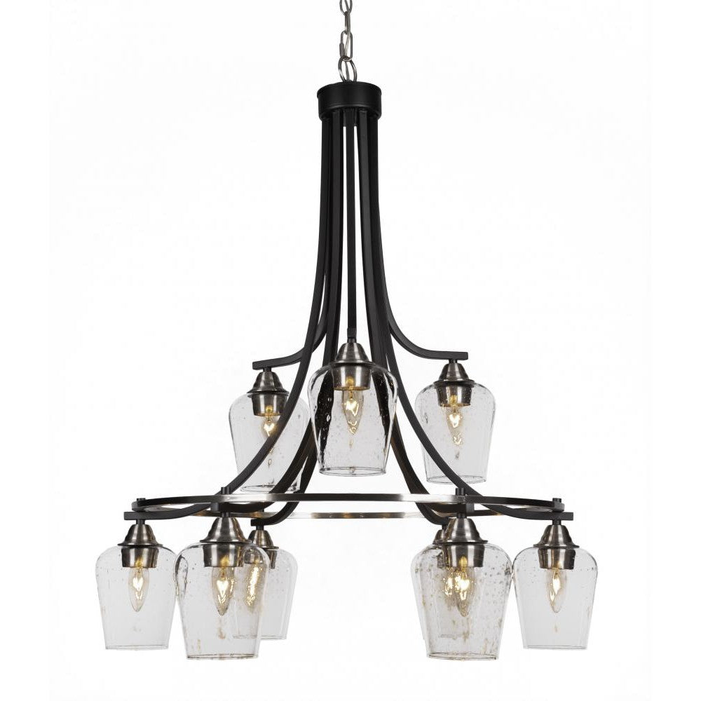 Toltec Company PARAMOUNT 3419-MBBN-210 Chandelier Art Glass - Black