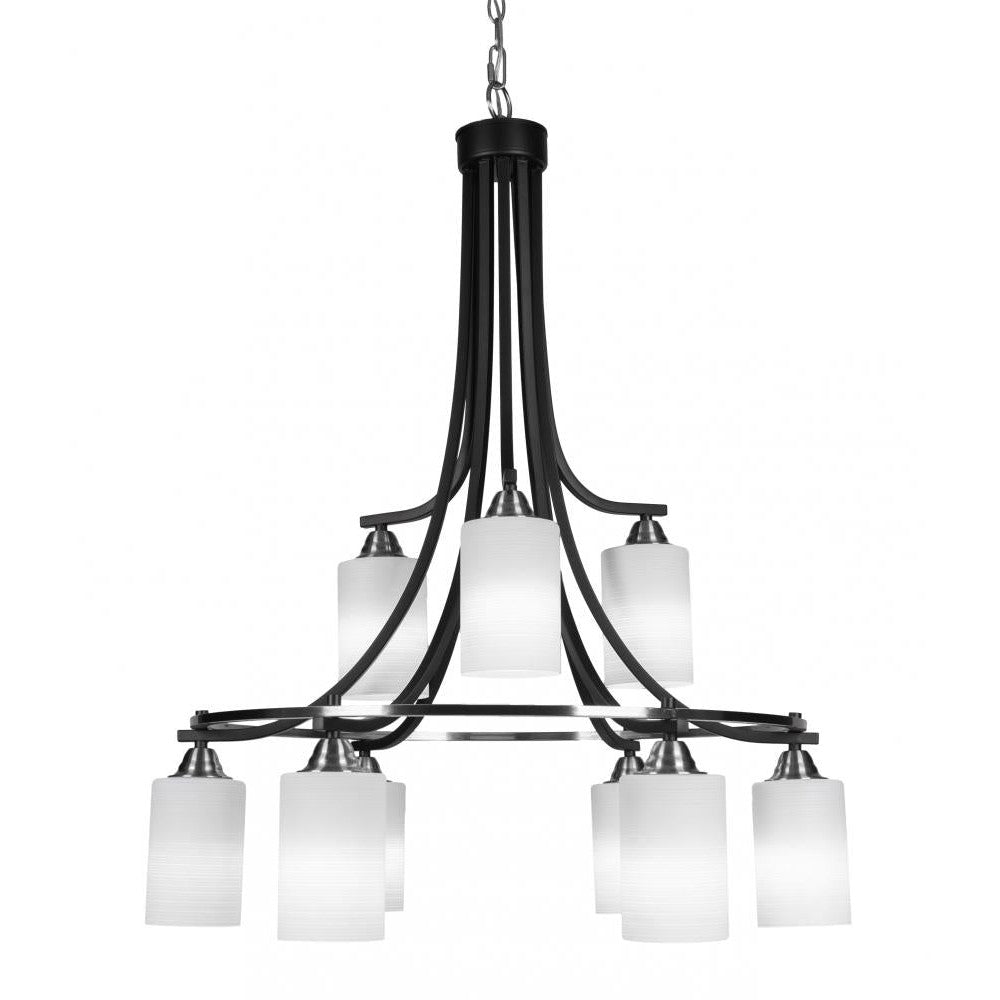 Toltec Company PARAMOUNT 3419-MBBN-4061 Chandelier Art Glass - Black