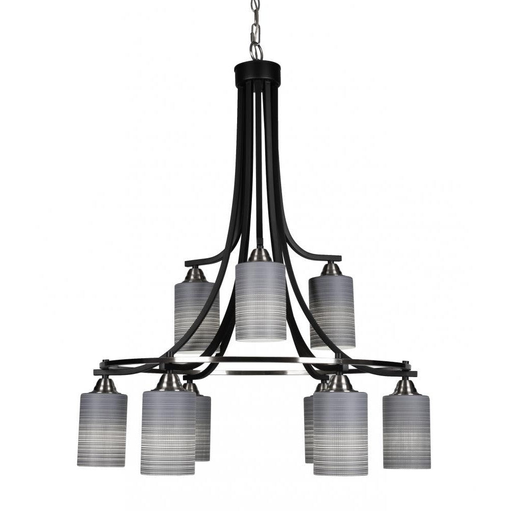 Toltec Company PARAMOUNT 3419-MBBN-4062 Chandelier Art Glass - Black