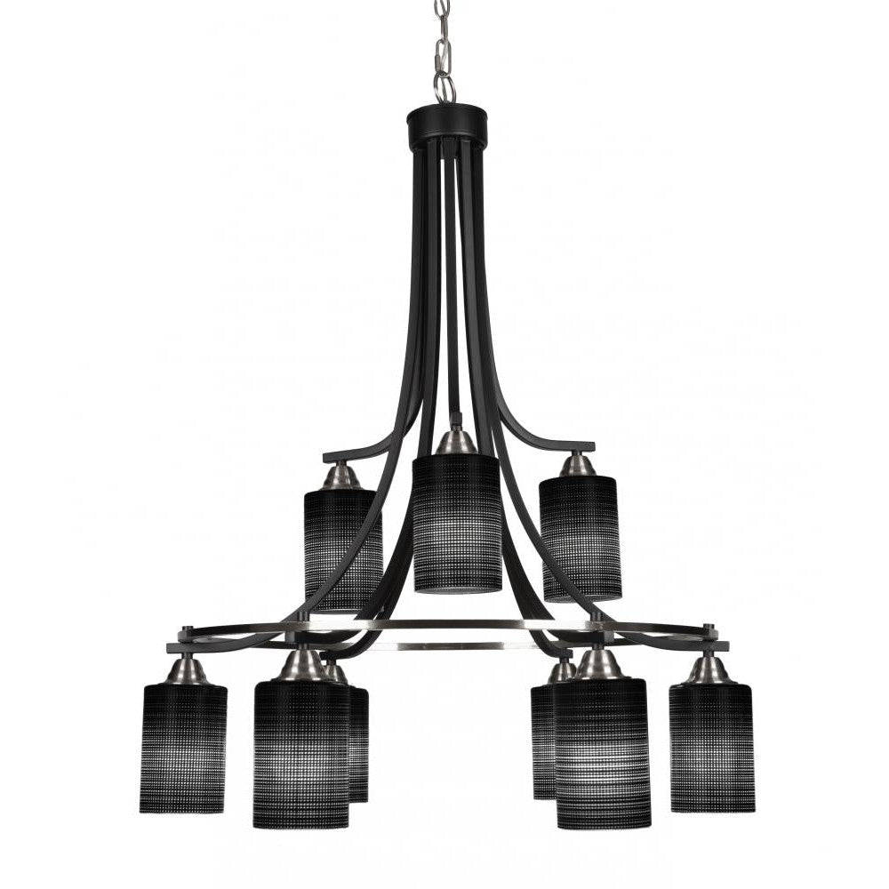 Toltec Company PARAMOUNT 3419-MBBN-4069 Chandelier Art Glass - Black