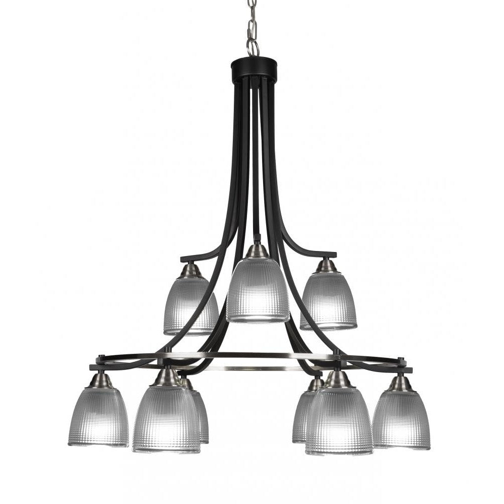 Toltec Company PARAMOUNT 3419-MBBN-500 Chandelier Art Glass - Black