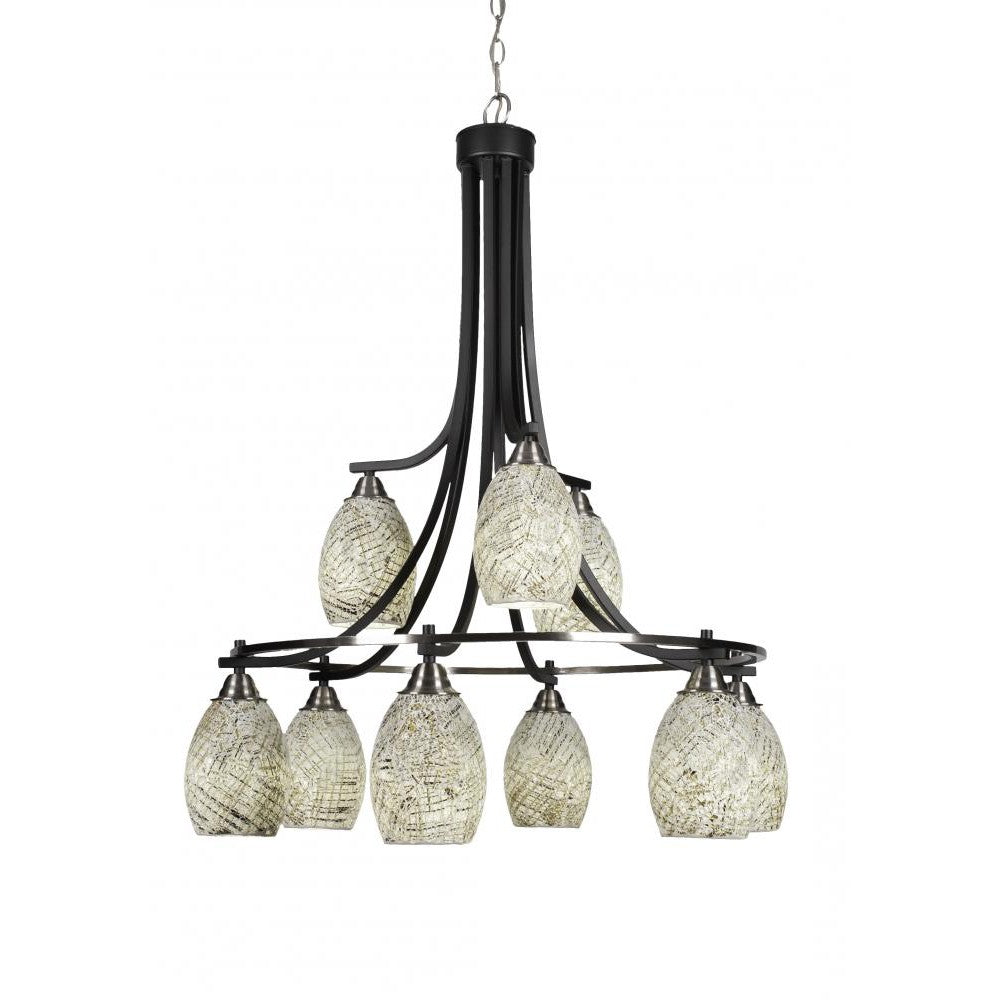 Toltec Company PARAMOUNT 3419-MBBN-5054 Chandelier Art Glass - Black