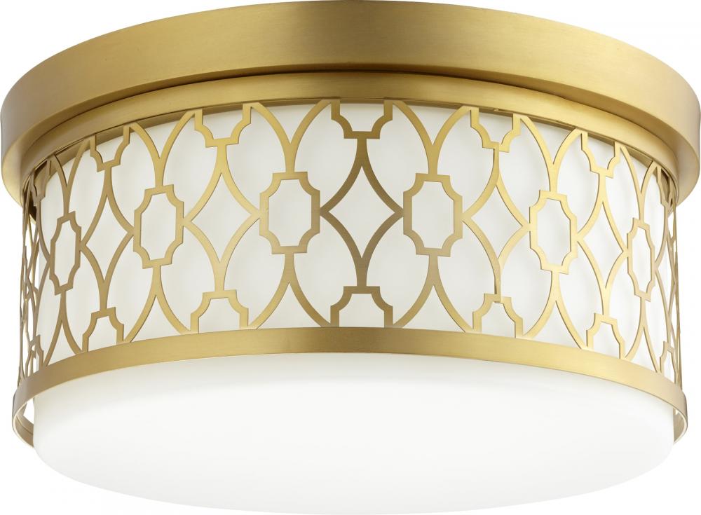 Quorum Lighting 344-14-80 Flush Mount Transitional - Aged Brass