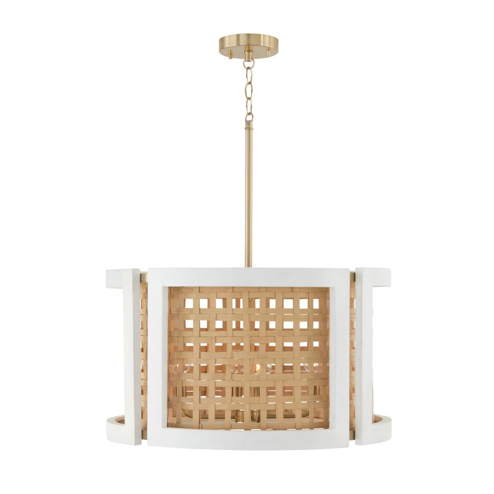 Capital Lighting LOLA 344341WM Pendant Transitional - Flat White And Matte Brass