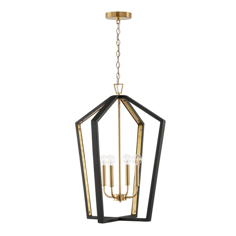 Capital Lighting MAREN 344541KM Pendant Transitional - Flat Black And Matte Brass