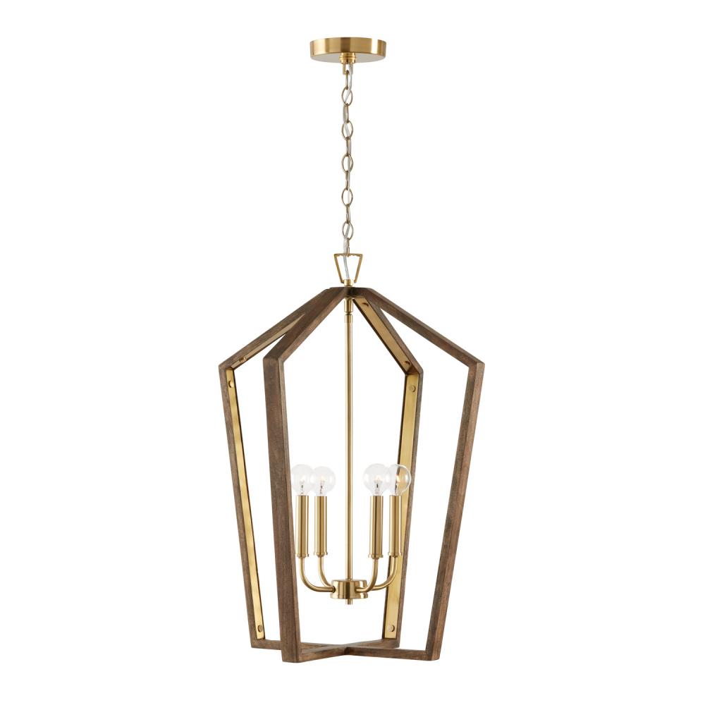 Capital Lighting MAREN 344541NM Pendant Transitional - Nordic Wood And Matte Brass