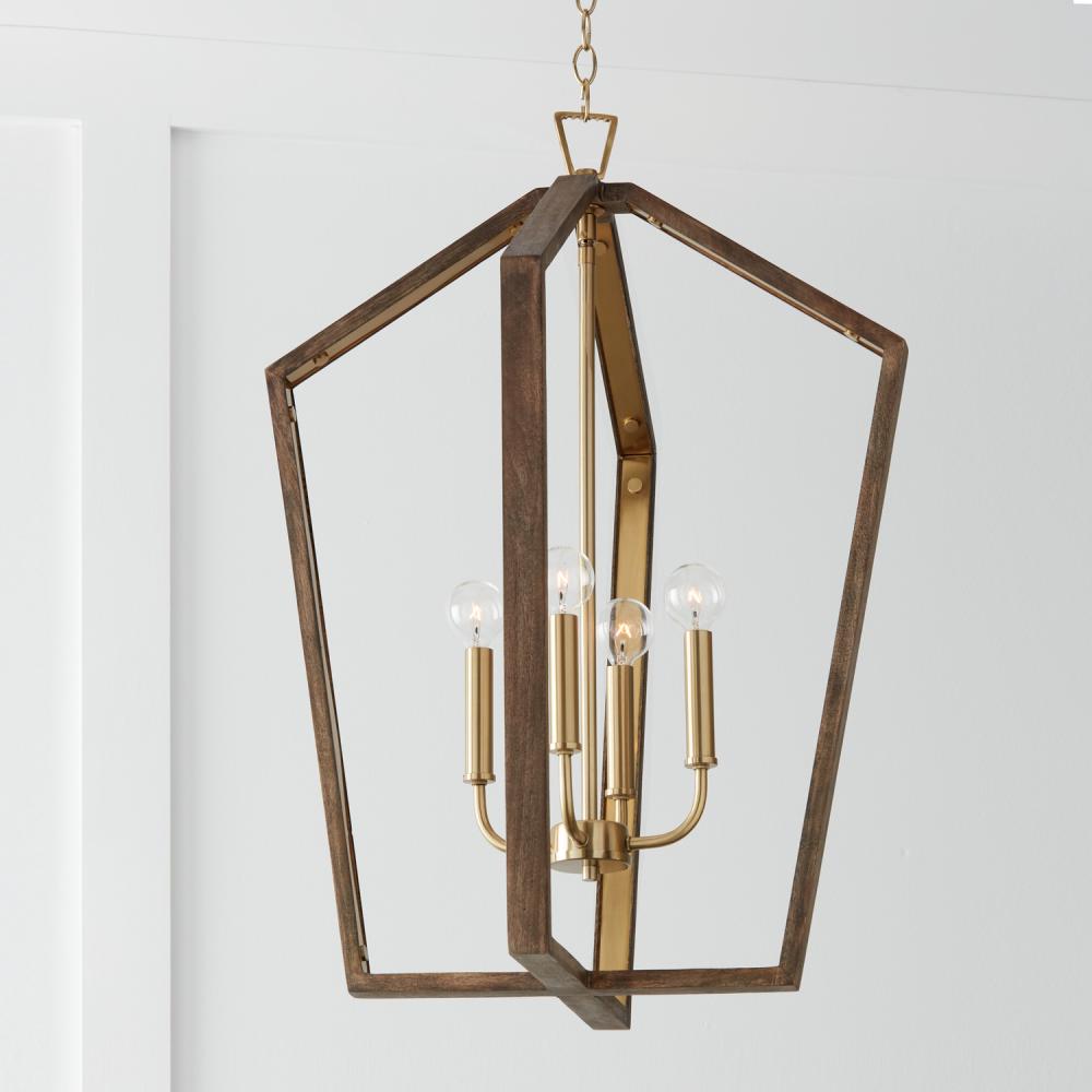 Capital Lighting MAREN 344541NM Pendant Transitional - Nordic Wood And Matte Brass