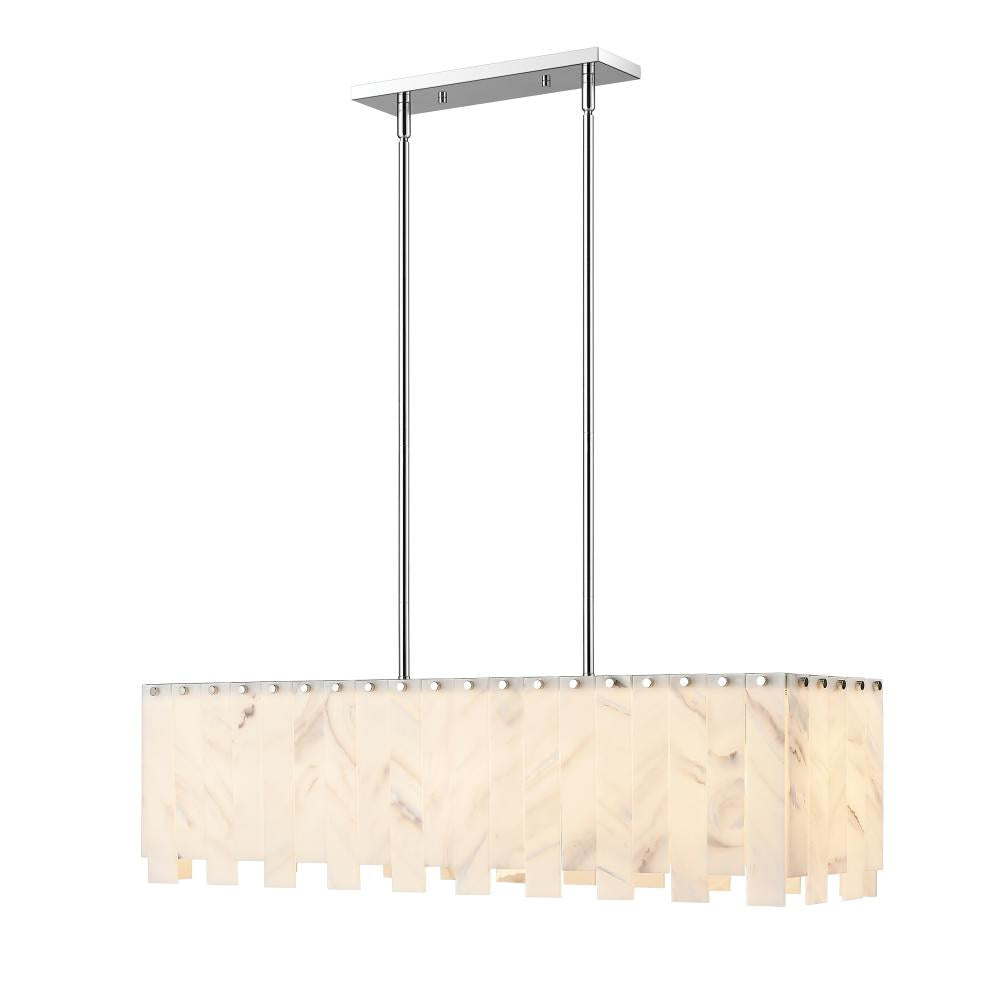5 Light Linear Chandelier-Alabaster