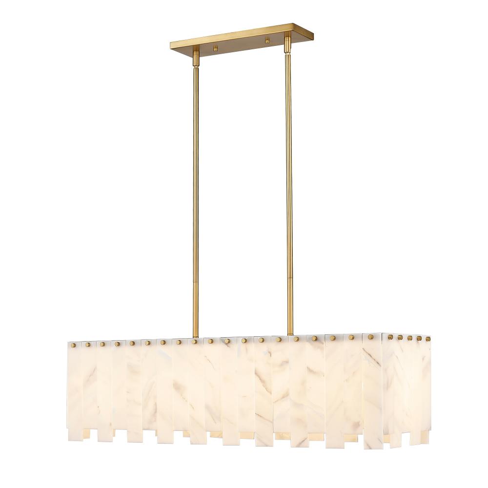 5 Light Linear Chandelier-Alabaster