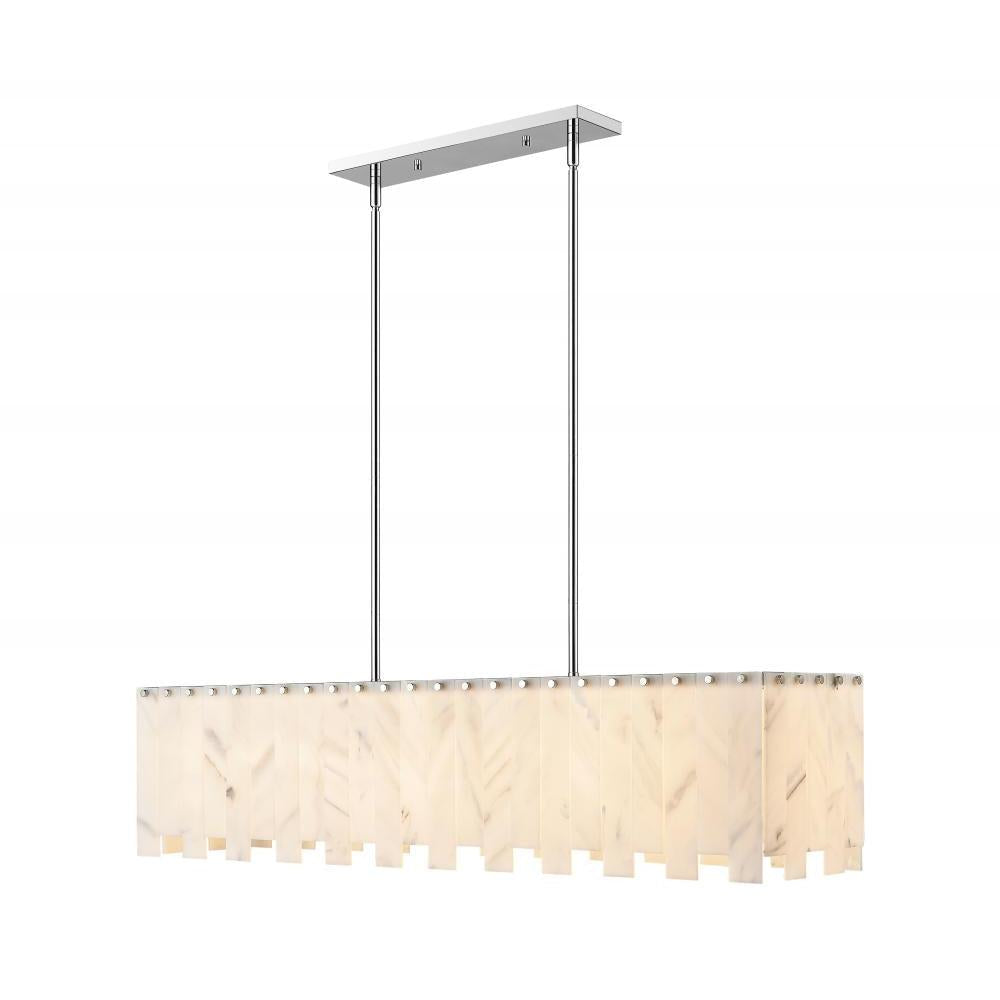 7 Light Linear Chandelier-Alabaster