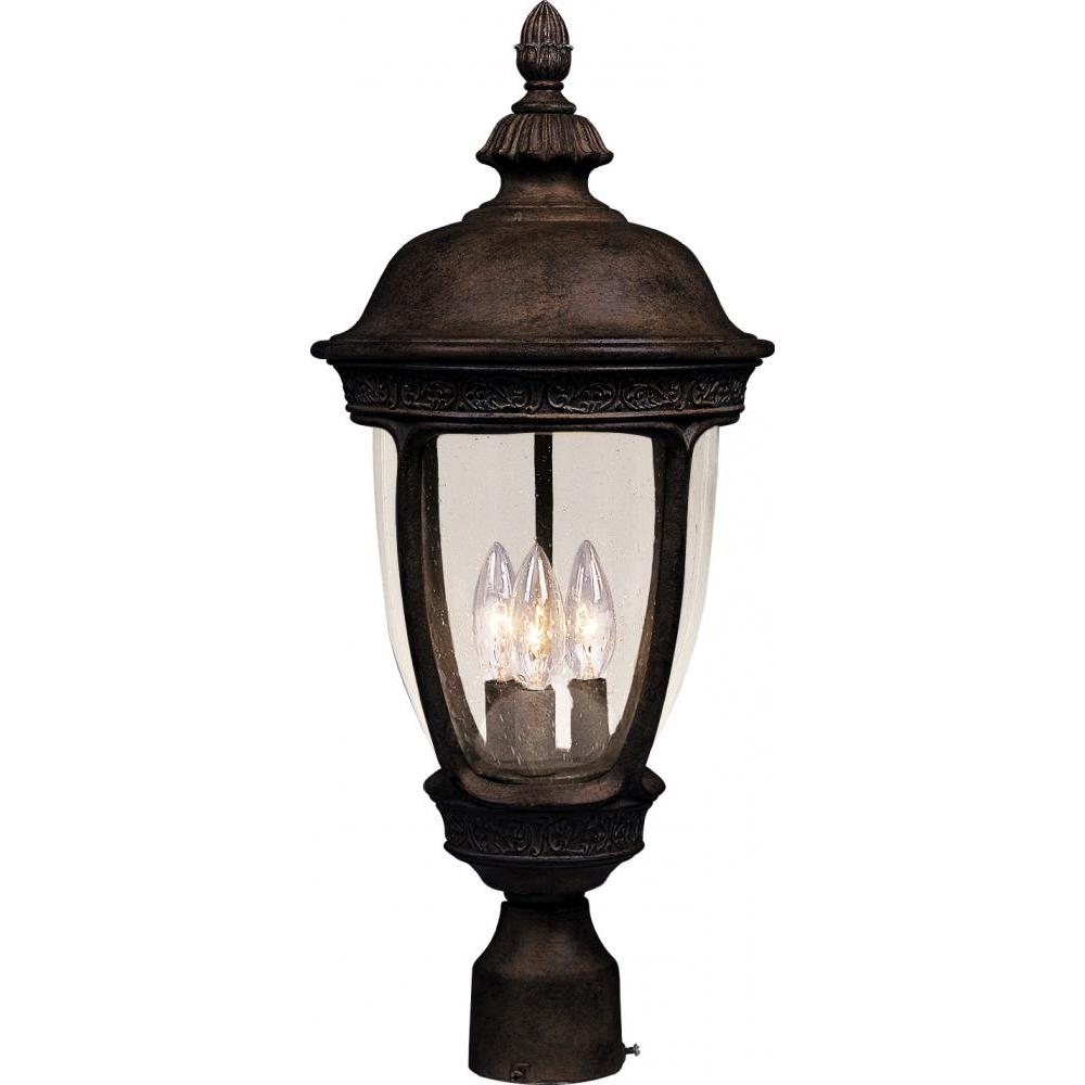 Knob Hill DC 13 Inch Outdoor Post Lantern – Sienna
