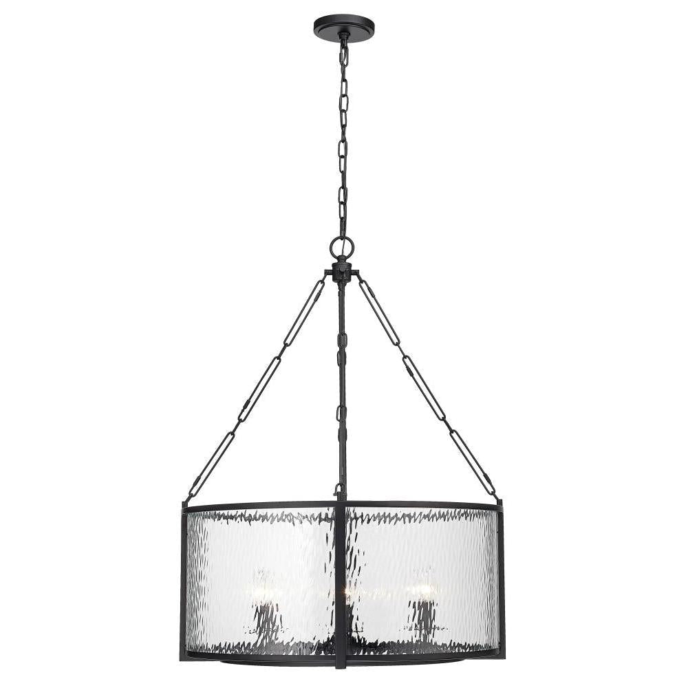 6 Light Chandelier-Clear Waterglass