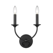 2 Light Wall Sconce-Matte Black