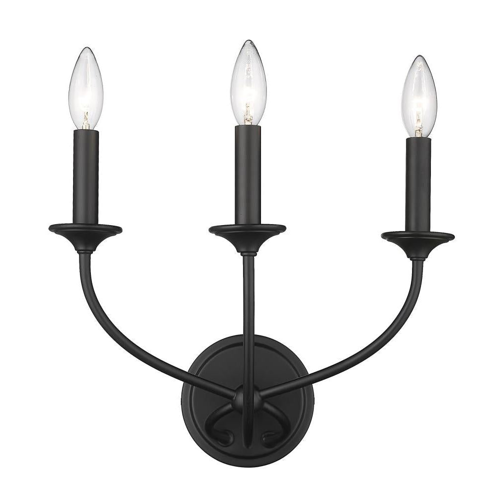 3 Light Wall Sconce-Matte Black