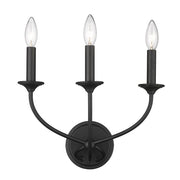 3 Light Wall Sconce-Matte Black