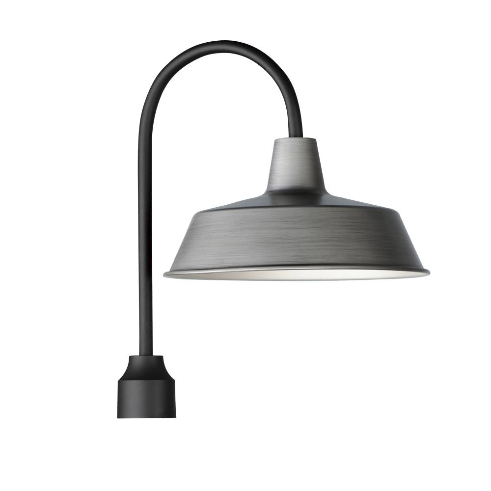 Pier M 14 Inch Outdoor Post Lantern – Weathered Zinc/Black