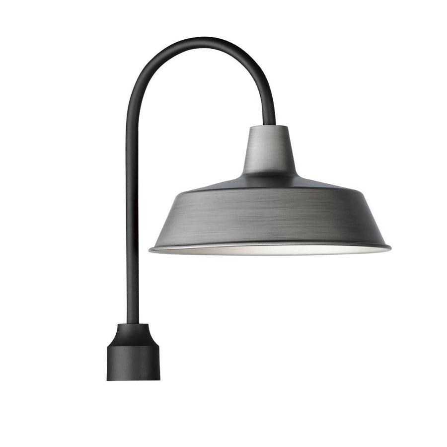 Pier M 14 Inch Outdoor Post Lantern – Weathered Zinc/Black