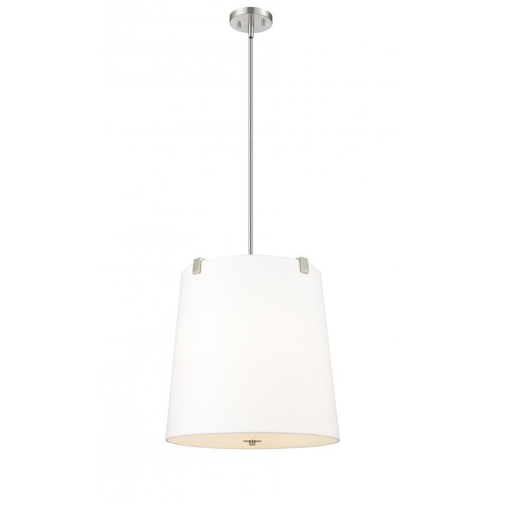 5 Light Pendant-White Linen