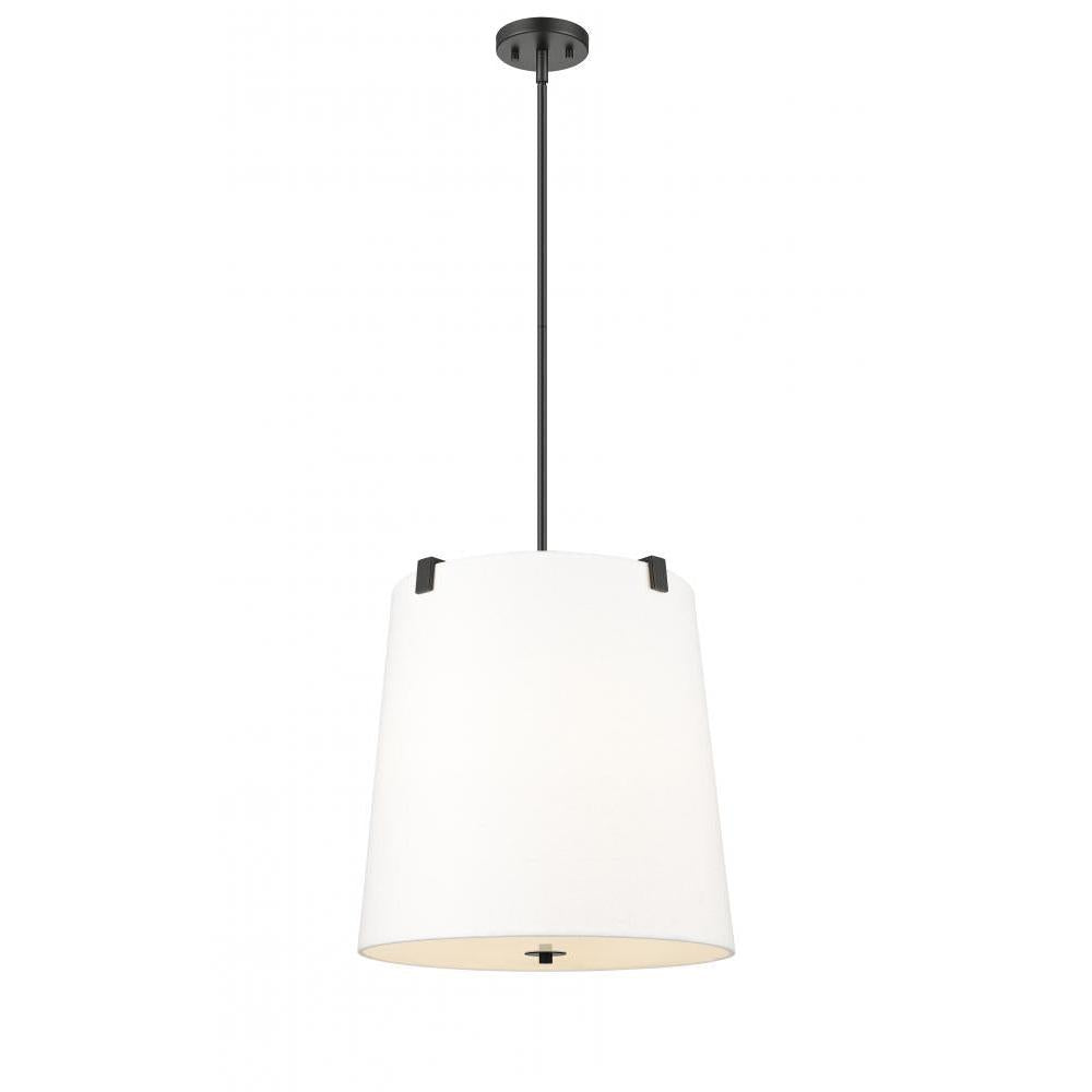 5 Light Pendant-White Linen
