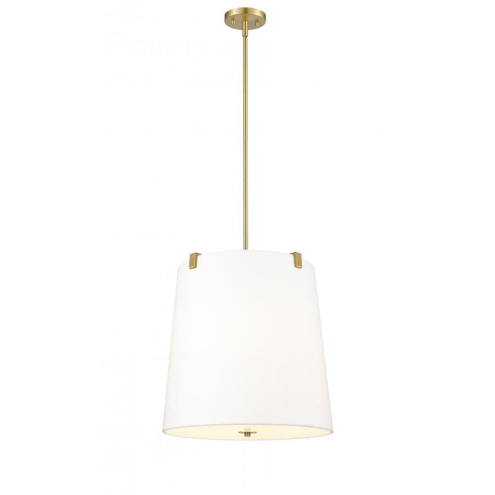5 Light Pendant-White Linen