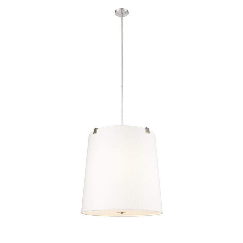6 Light Pendant-White Linen