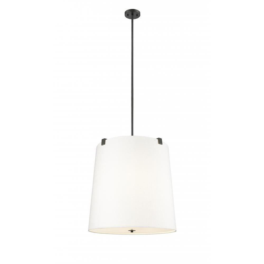 6 Light Pendant-White Linen