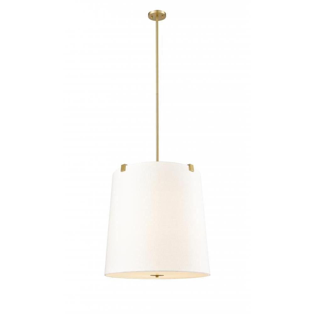 6 Light Pendant-White Linen
