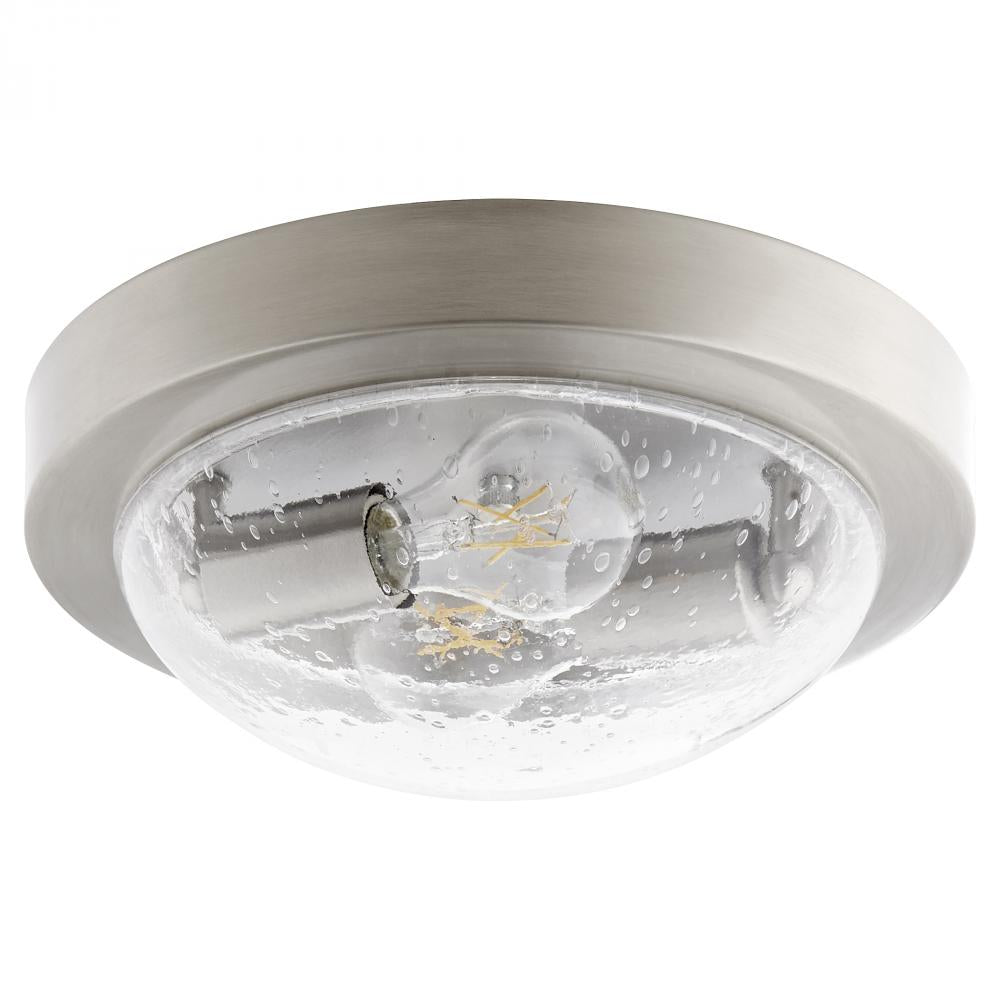 Quorum Lighting 3502-11-65 Flush Mount Transitional - Satin Nickel W Clear Seeded