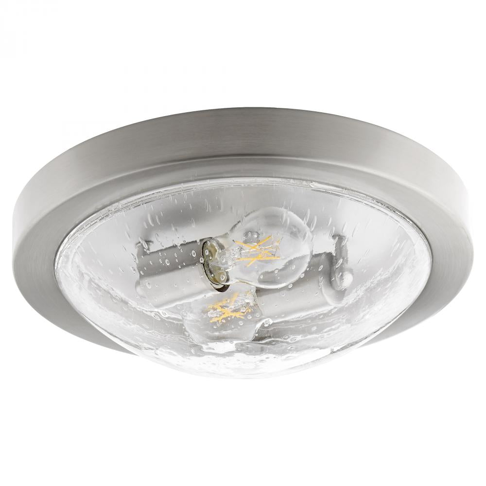 Quorum Lighting 3502-13-65 Flush Mount Transitional - Satin Nickel W Clear Seeded