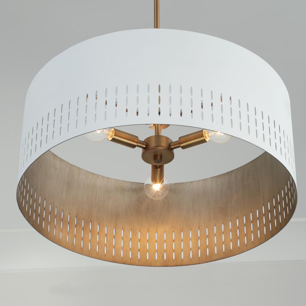 Capital Lighting DASH 350233AW Pendant Modern - Aged Brass And White