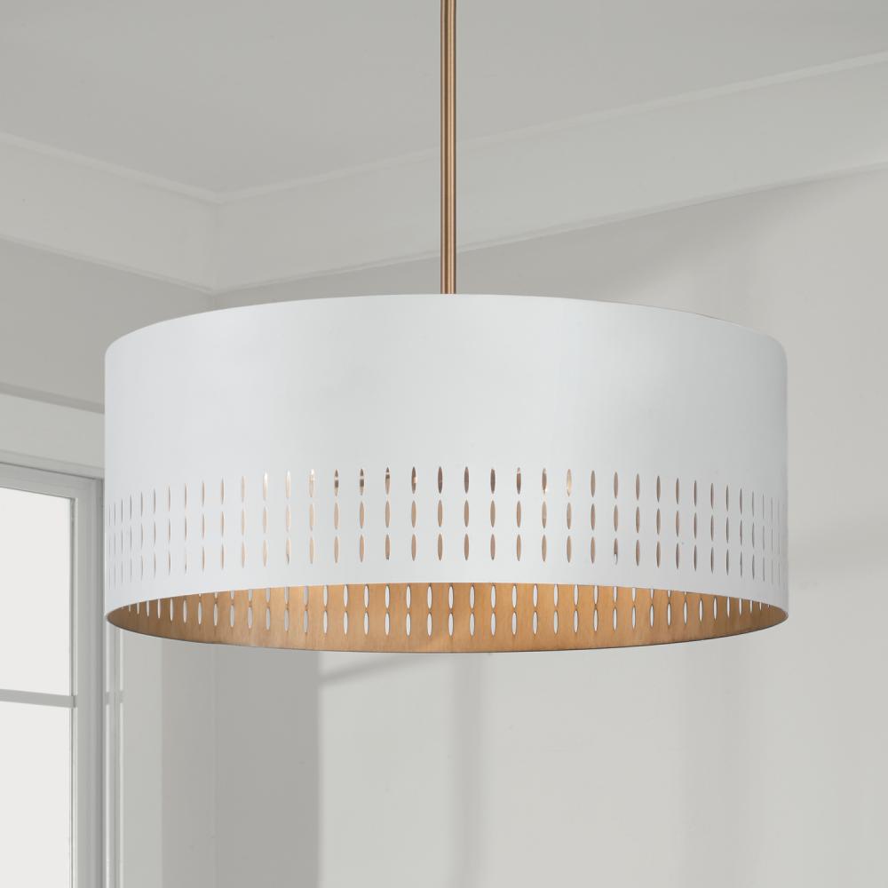 Capital Lighting DASH 350233AW Pendant Modern - Aged Brass And White