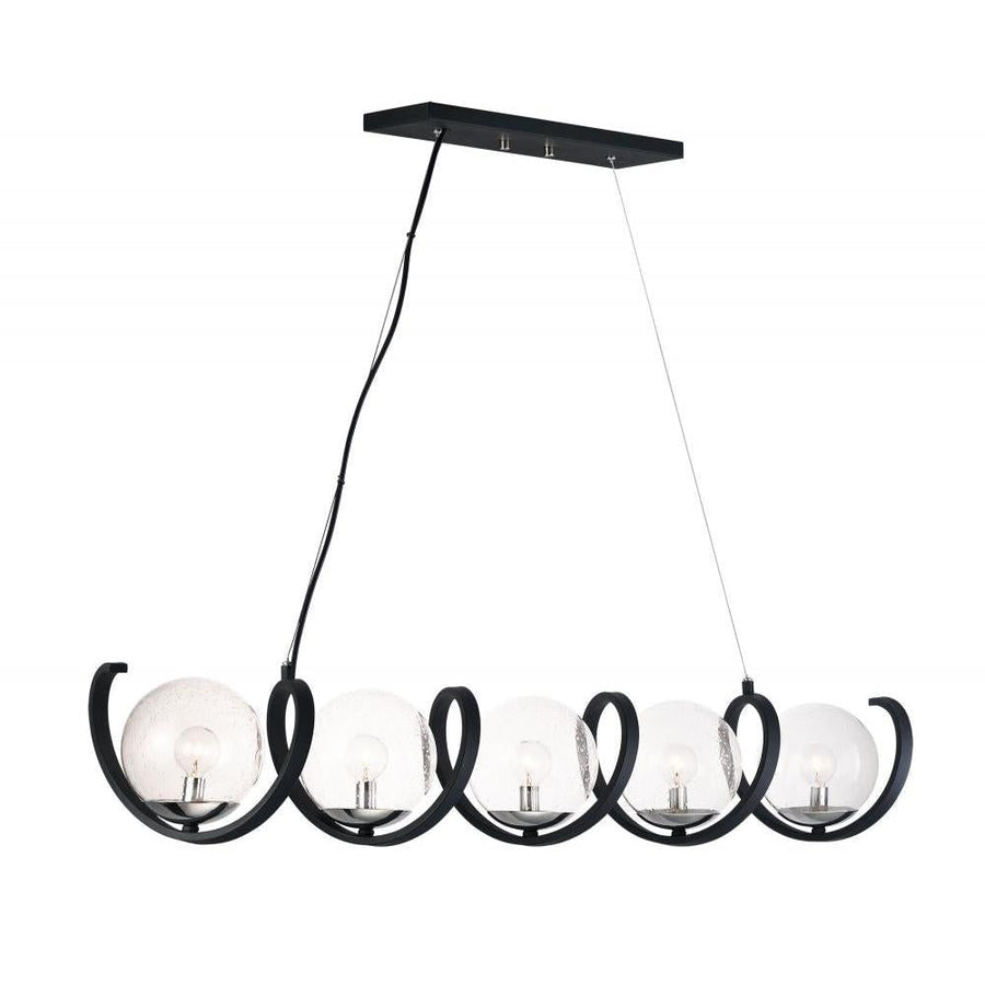 Maxim Lighting 35105CDBKPN Curlicue 49.25 Inch 5 Light Pendant – Black / Polished Nickel