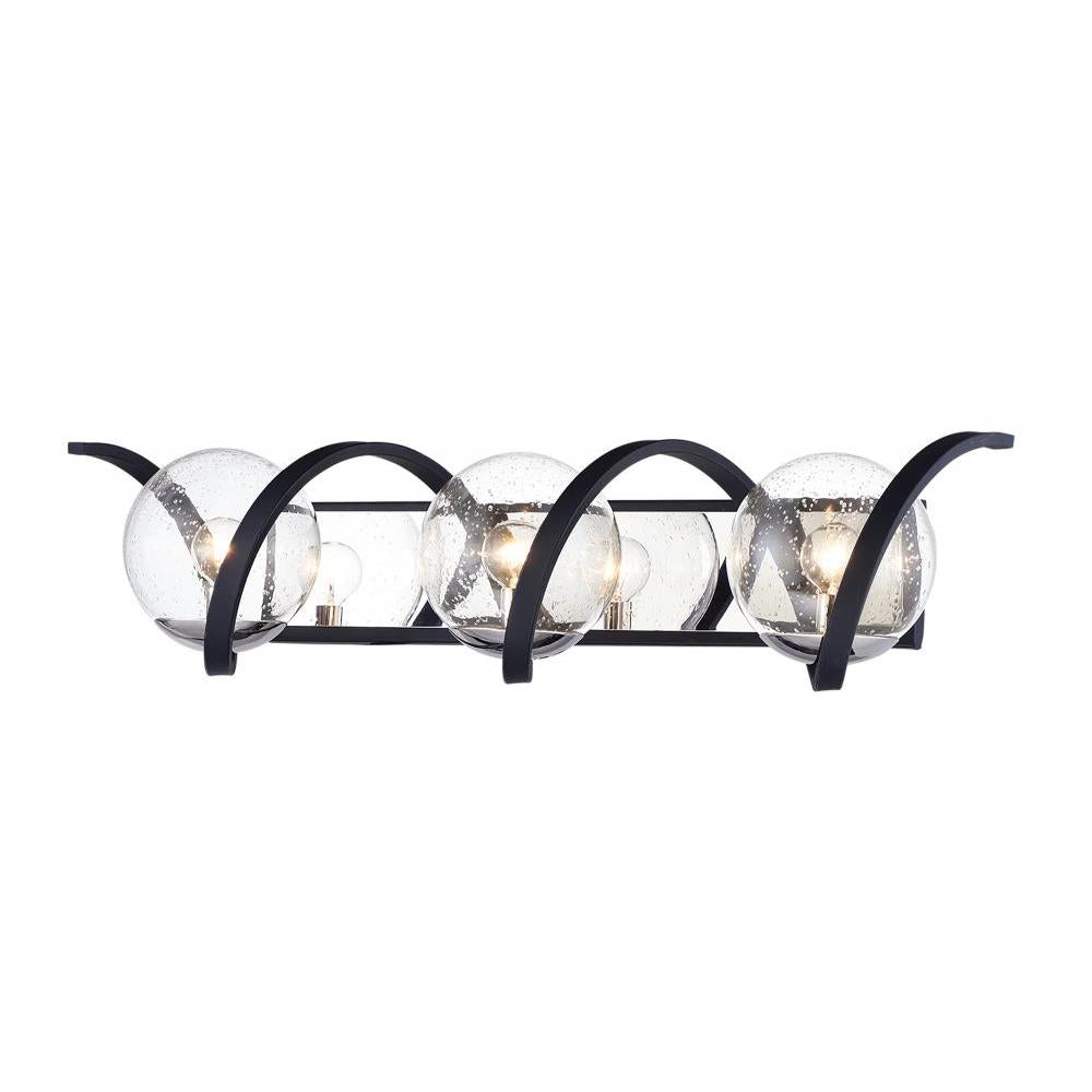 Curlicue 3 Inch Bathroom Vanity - Black / Polished Nickel