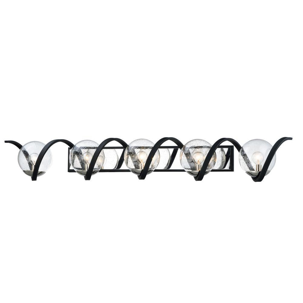 Curlicue 49.25 Inch Bathroom Vanity - Black / Polished Nickel