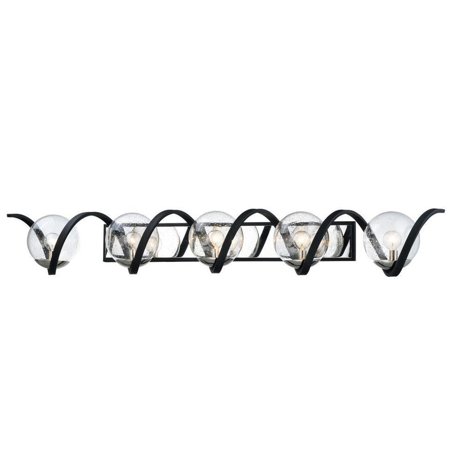 Maxim Lighting 35107CDBKPN Curlicue 49.25 Inch Bathroom Vanity - Black / Polished Nickel