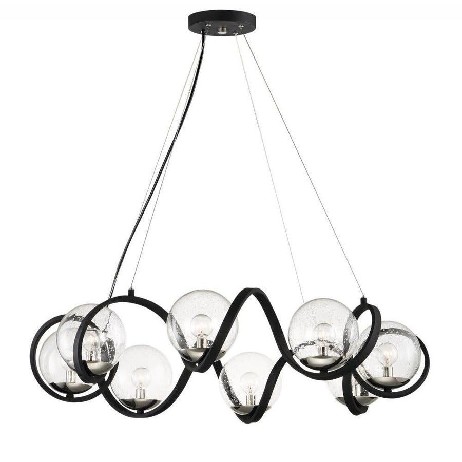 Maxim Lighting 35108CDBKPN Curlicue 35 Inch 8 Light Pendant – Black / Polished Nickel
