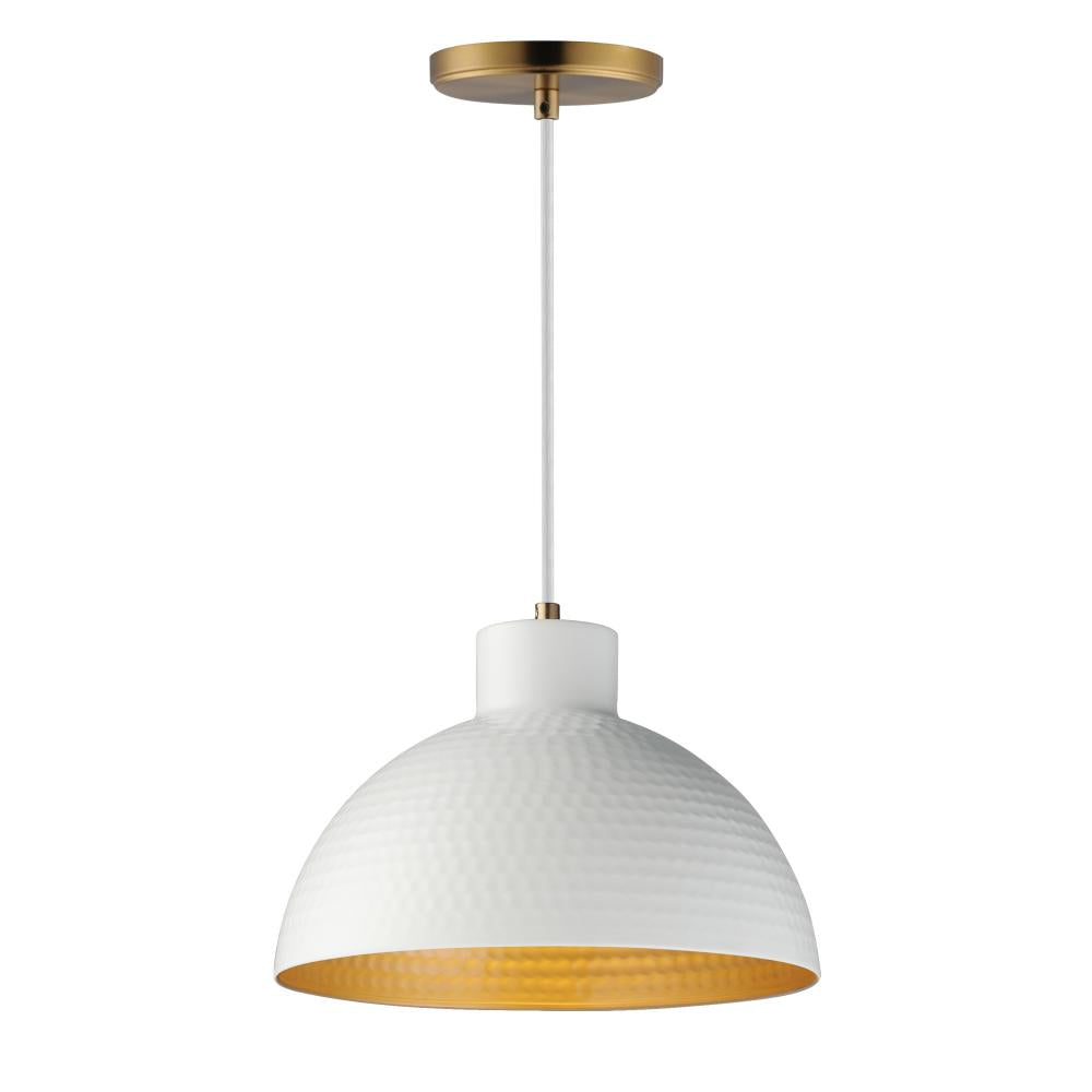 Rockport 12 Inch Semi Flush Mount Light – White/Natural Aged Brass